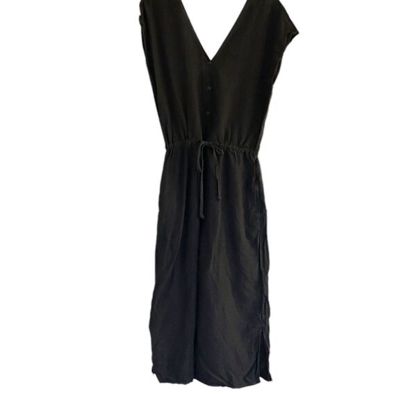 Cloth & Stone Black 100% Linen Short Sleeve Jumpsuit Size Medium Style C6239 - Picture 3 of 12